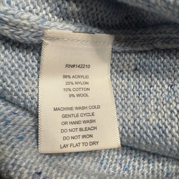 Mersea Montauk V Neck Sweater in misty blue oversized relaxed one size marled - Picture 10 of 10